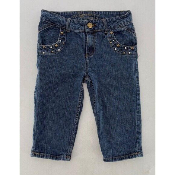 Vtg Disney‎ Hannah Montana Girl’s Denim Embellished Bermuda Shorts Sz 12 Y2K - Picture 1 of 6